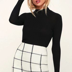 Spence White Plaid Mini Skirt LuLu's Medium